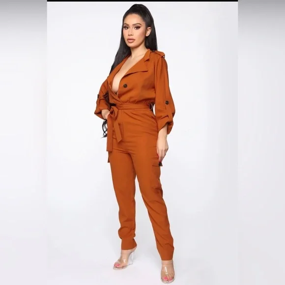 Fashion Nova Pants Jumpsuits Nwtfashion Nova Burnt Orange
